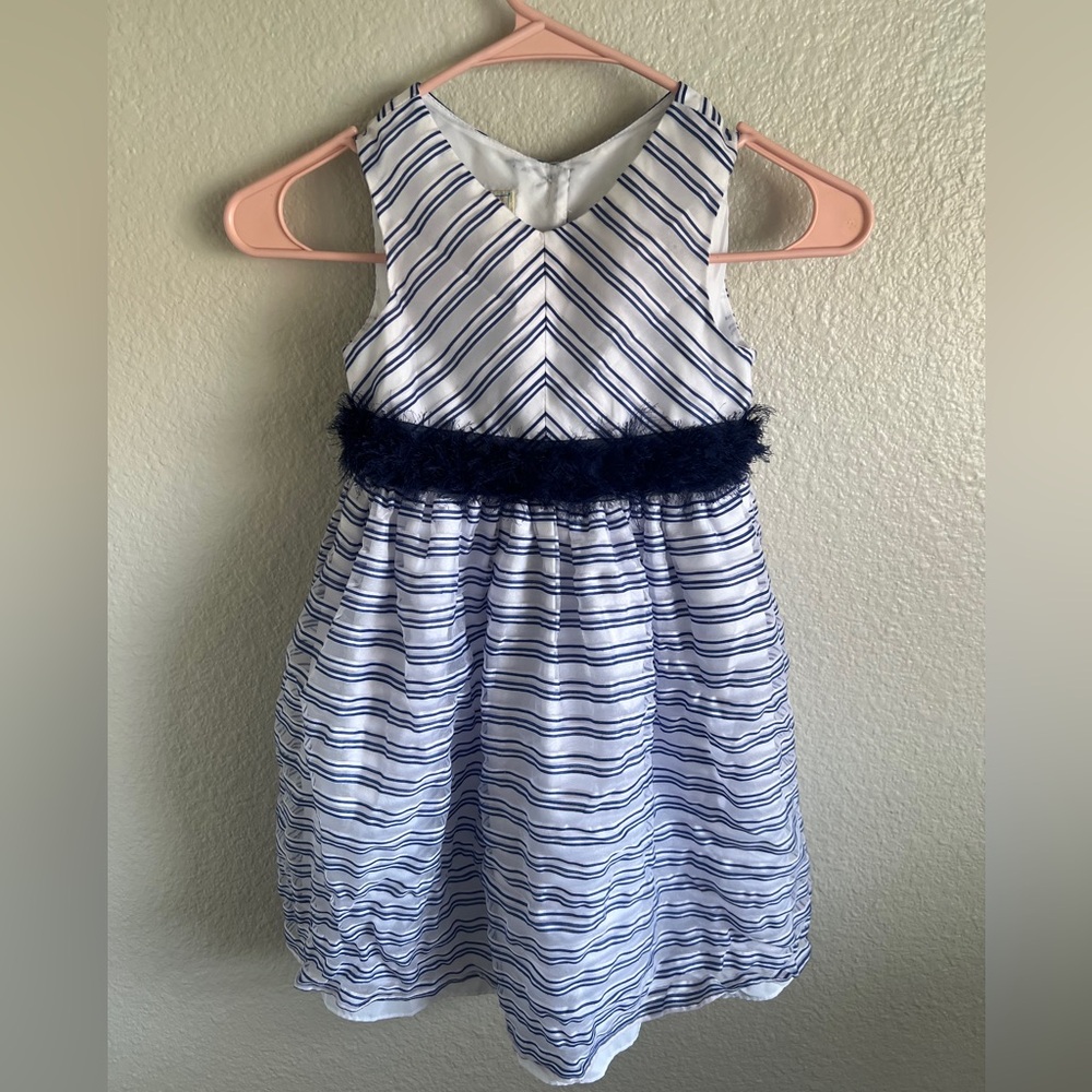 Marmellata Navy and White Striped Formal Dress 5